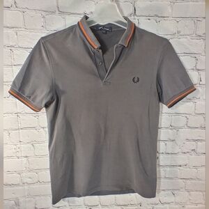 Fred Perry Twin Tipped Logo Grey Polo Shirt M